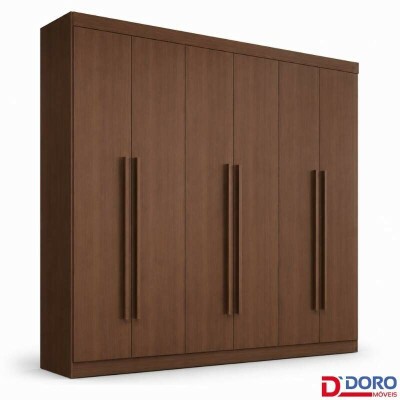 Guarda-roupa Monte Carlo Larg. 2.32m Castanho 6 Portas 6 Gavetas - D Doro