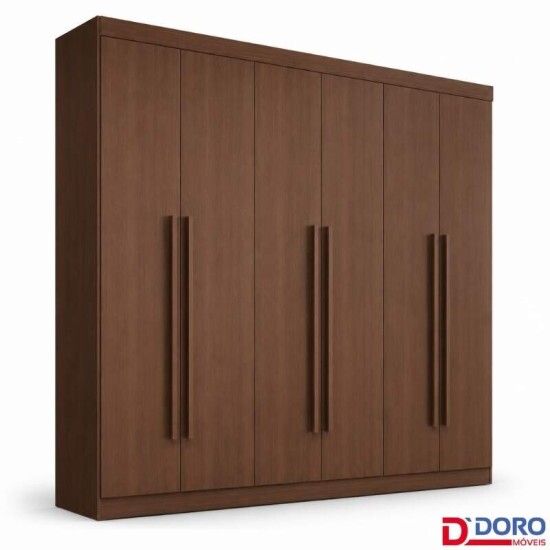 Guarda-roupa Monte Carlo Larg. 2.32m Castanho 6 Portas 6 Gavetas - D Doro