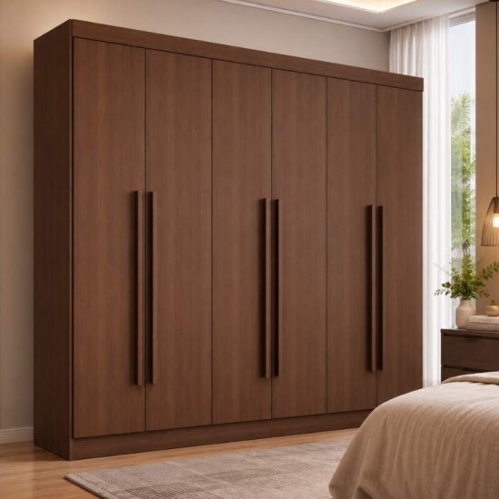 Guarda-roupa Monte Carlo Larg. 2.32m Castanho 6 Portas 6 Gavetas - D Doro