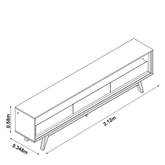 Rack Requinte Larg. 2.12m Naturale/off + Painel Nobre Larg. 2.30m Naturale Ripado C/ Led 100% MDF TV at� 85\\\" - Gelius