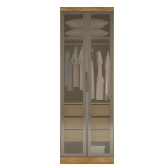 Modulado Guarda-roupa Rizon Cumaru Larg. 0.804m 2 Portas Reflecta 3 Gavetas - Novo Horizonte