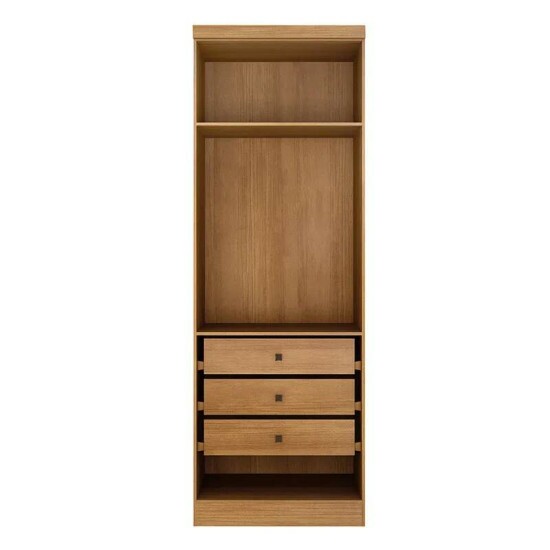 Modulado Guarda-roupa Rizon Cumaru Larg. 0.804m 2 Portas Reflecta 3 Gavetas - Novo Horizonte