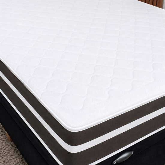 Colch�o Casal Molas Ensacadas Classic Bioflex + Base Box Ba� Casal Carioca Sued Preto Blindado Bioflex - 138x188x62