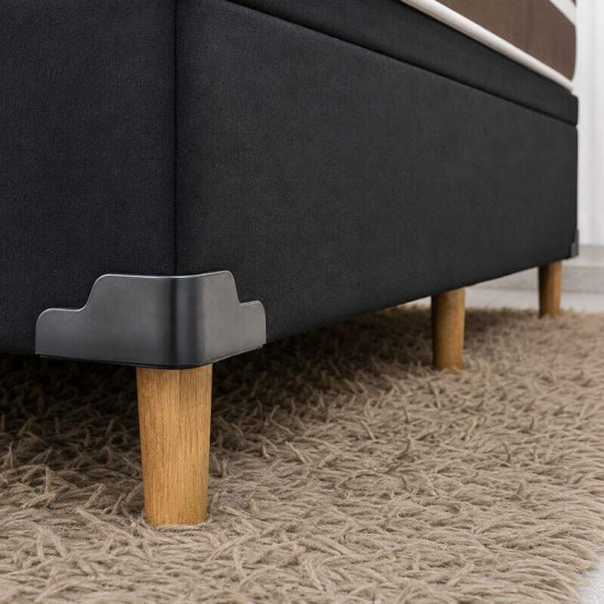 Colch�o Casal Molas Ensacadas Classic Bioflex + Base Box Ba� Casal Carioca Sued Preto Blindado Bioflex - 138x188x62