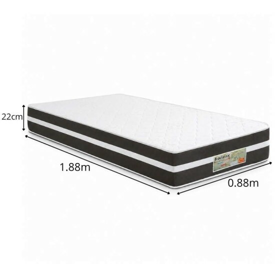 Colch�o Solteiro Classic Molas Ensacadas - Bioflex + Base Box Solteiro Sued Marrom Ortobel - 88x188x59 | Suporta at� 120kg