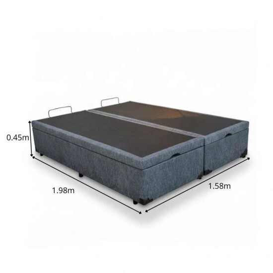 Colch�o Queen Airtech Springpocket Molas Ensacadas - Ortobom + Base Box Ba� Queen Bipartido Prime Confort Linh�o Petr�leo Blindado - Issacar 158x198x70 | Suporta at� 240kg