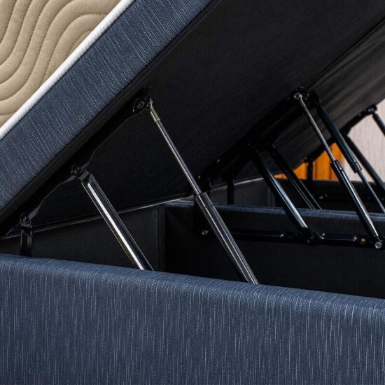 Colch�o Queen Airtech Springpocket Molas Ensacadas - Ortobom + Base Box Ba� Queen Bipartido Prime Confort Linh�o Petr�leo Blindado - Issacar 158x198x70 | Suporta at� 240kg