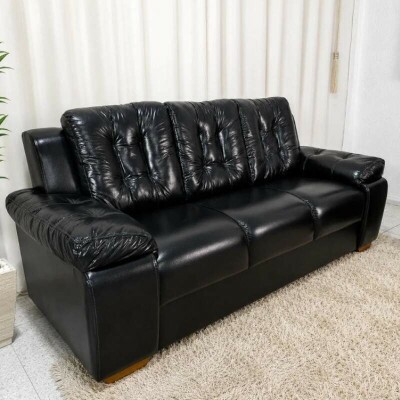 Sof� 3 lugares 240 Korino Preto Larg. 2.03m - Rondom�veis