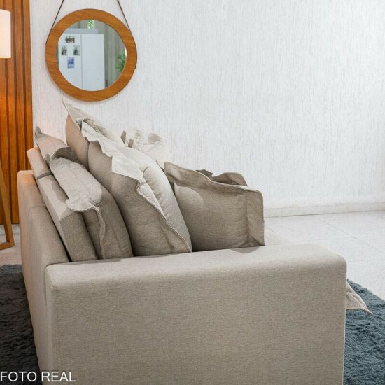 Sof� Retr�til Bolt 2.00m Linho Bege Cru 08 - Sem Caixa