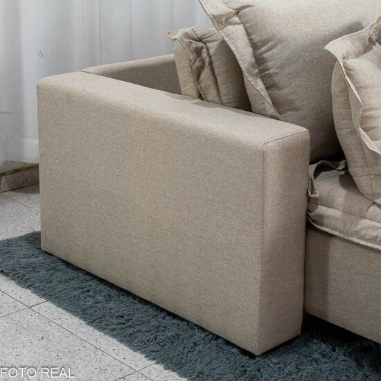 Sof� Retr�til Bolt 2.00m Linho Bege Cru 08 - Sem Caixa
