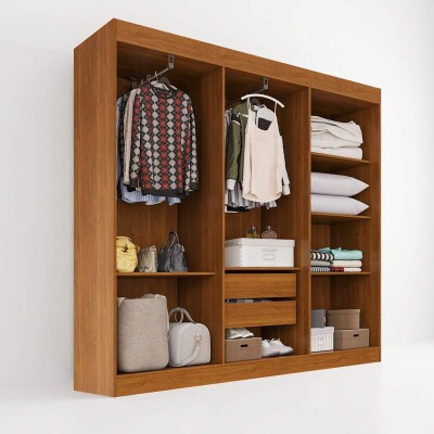Guarda-roupa Roma Larg. 1.77m Cinamomo/Off 6 Portas 2 Gavetas - Sall�to