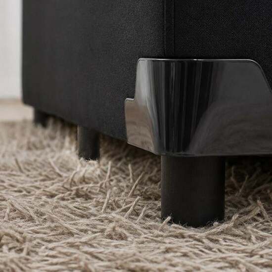 Colch�o Solteiro Lotus Espuma D20 - Nosso Sonho + Base Box Ba� Solteiro Prime Confort Sued Preto Blindado - Issacar 88x188x57 | Suporta at� 60kg