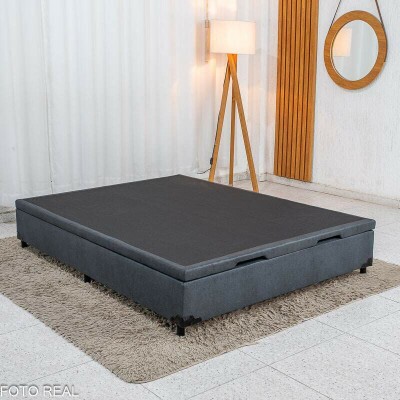 Base Box Ba� Casal Elitebox Linh�o Grafite Blindado 138x188x35