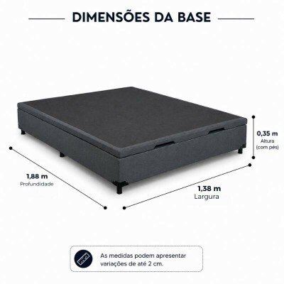 Base Box Ba� Casal Elitebox Linh�o Grafite Blindado 138x188x35