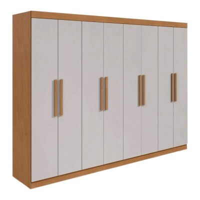 Guarda-roupa Andara Soft 2.36m Am�ndoa/Off 8 Portas 4 Gavetas - Lopas
