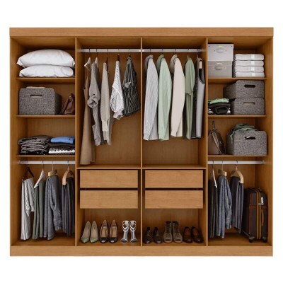Guarda-roupa Andara Soft 2.36m Am�ndoa/Off 8 Portas 4 Gavetas - Lopas