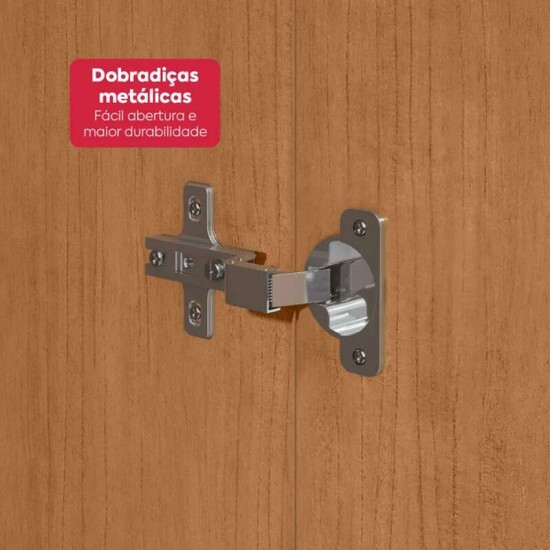 Guarda-roupa Andara Soft 2.36m Am�ndoa/Off 8 Portas 4 Gavetas - Lopas