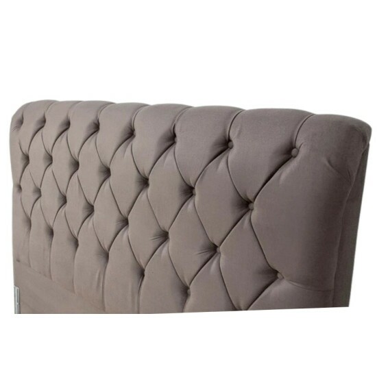 Cabeceira Queen Lav�nia Larg. 1.60m Sued Cinza
