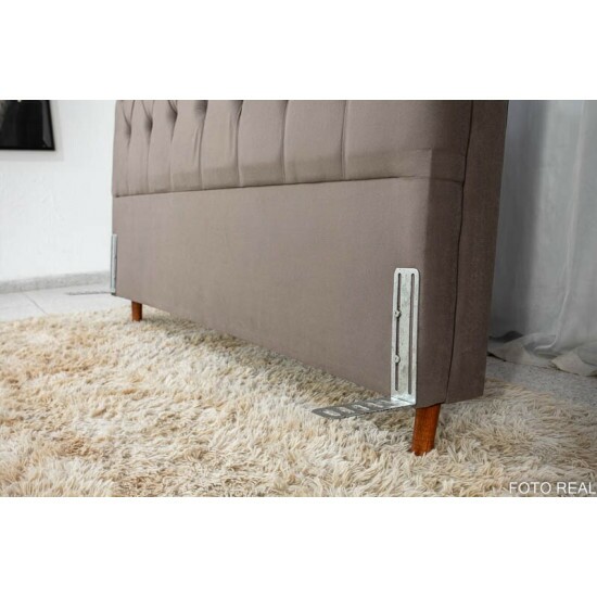Cabeceira Queen Lav�nia Larg. 1.60m Sued Cinza
