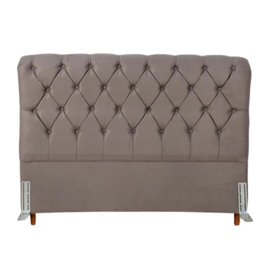 Cabeceira Queen Lav�nia Larg. 1.60m Sued Cinza