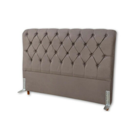 Cabeceira Queen Lav�nia Larg. 1.60m Sued Cinza