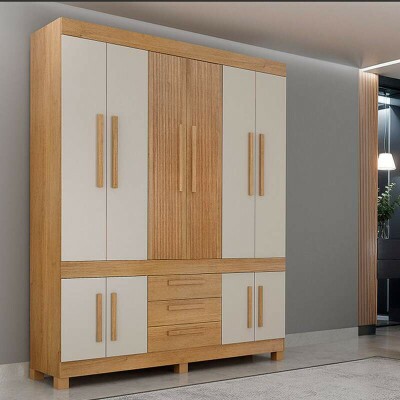 Guarda-roupa Bem te vi 1.85m Cinamomo/Off 10 Portas 3 Gavetas - Valdem�veis