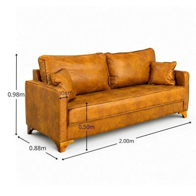 Sof� 3 Lug. Ouro Preto 2.00m Velocouro Caramelo 2001