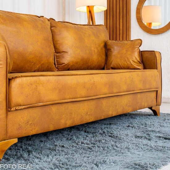 Sof� 3 Lug. Ouro Preto 2.00m Velocouro Caramelo 2001