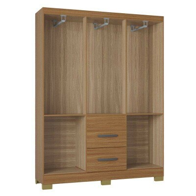 Roupeiro Solteiro Mil�o 1.35m Cinamomo 6 Portas 2 Gavetas C/P�s - Poquema