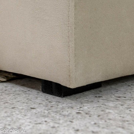 Sof� de Canto Retr�til Reclin�vel N�poles 2.75m Veludo Bege