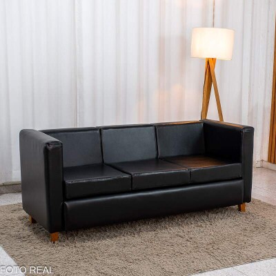 Sof� 3 Lugares Marselia 1.75m Corino Preto 300