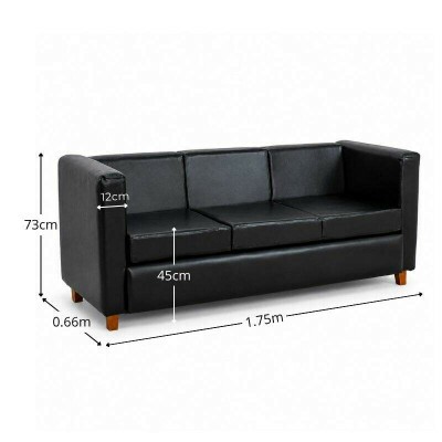 Sof� 3 Lugares Marselia 1.75m Corino Preto 300