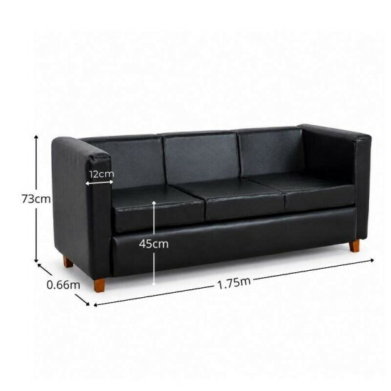 Sof� 3 Lugares Marselia 1.75m Corino Preto 300
