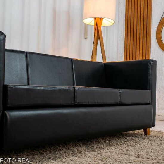 Sof� 3 Lugares Marselia 1.75m Corino Preto 300