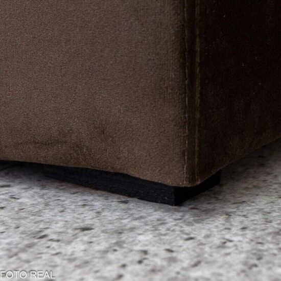 Sof� de Canto Retr�til Reclin�vel N�poles 2.75m Veludo Marrom 204/06