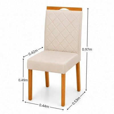 Caixa 2 Cadeiras Diamante Jolie Veludo Bege 100 Estrutura Madeira WM Decor - Entregue Montada