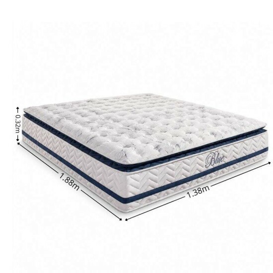 Colch�o Casal Molas Ensacadas Blue Paropas 138x188x32 cm | Suporta at� 300kg