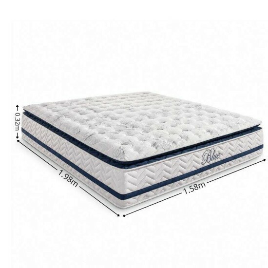 Colch�o Queen Molas Ensacadas Blue Paropas 158x198x32 cm | Suporta at� 300kg
