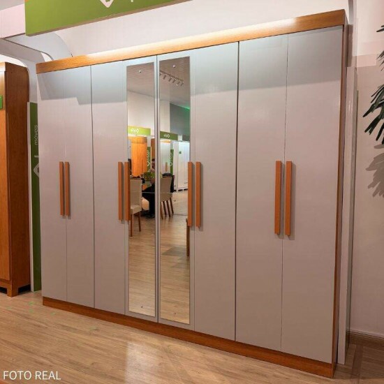 Guarda-roupa Andara Am�ndoa Clean/Off C/Espelho 8 Portas 4 Gavetas Larg. 2.36m - Lopas