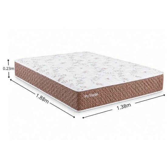 Colch�o Casal Molas Ensacadas Privilege Paropas 138x188x23 cm | Suporta at� 200kg