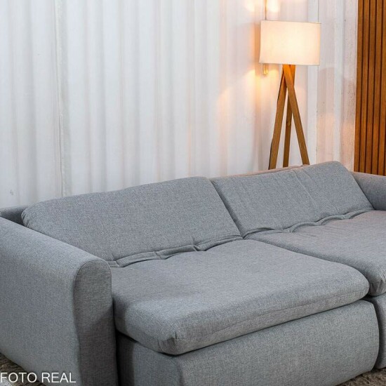 Sof� Retr�til Reclin�vel Meriva 2,30m Linho Cinza Claro - Sem Caixa