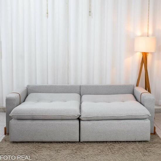 Sof� Retr�til Luma 2,30m Linho Cinza Gelo - Sem Caixa