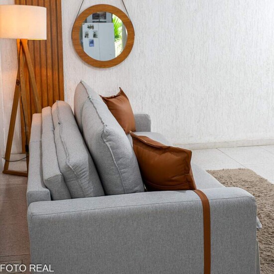 Sof� Retr�til Luma 2,30m Linho Cinza Gelo - Sem Caixa