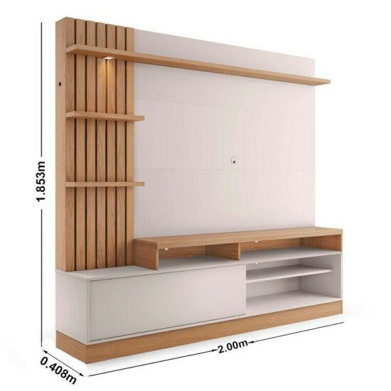 Home Macei� Larg. 2.00m Freij�/Off White para TV at� 65\\\" - Colibri