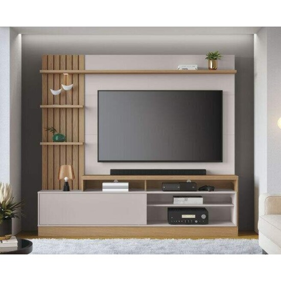 Home Macei� Larg. 2.00m Freij�/Off White para TV at� 65\\\" - Colibri