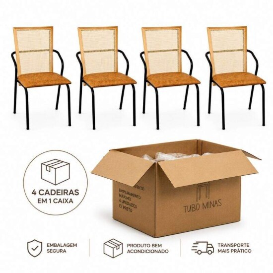 1 Caixa 4 Cadeiras Lorena Corino - Tubo Minas