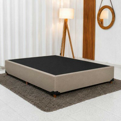 Base Box Casal Linh�o Bege Blindada 138x188x35 cm - Elitebox