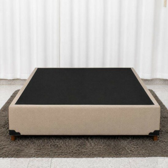 Base Box Casal Linh�o Bege Blindada 138x188x35 cm - Elitebox