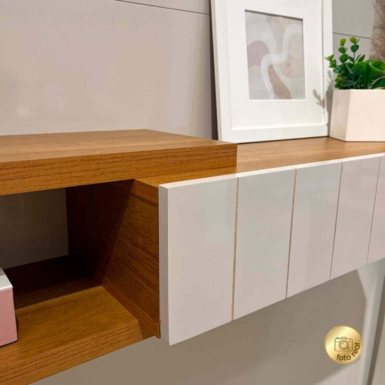 Painel Monza 1,35m Off/Cinamomo para TV at� 55\\\" - Artely