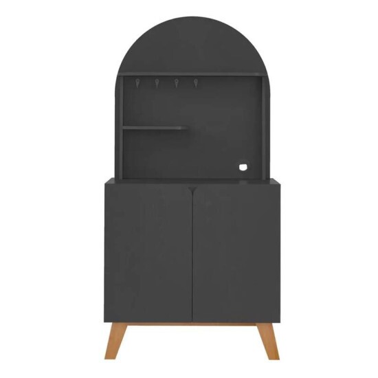 Cantinho do Caf� 0,80m Viena Preto 2 Portas - Artely